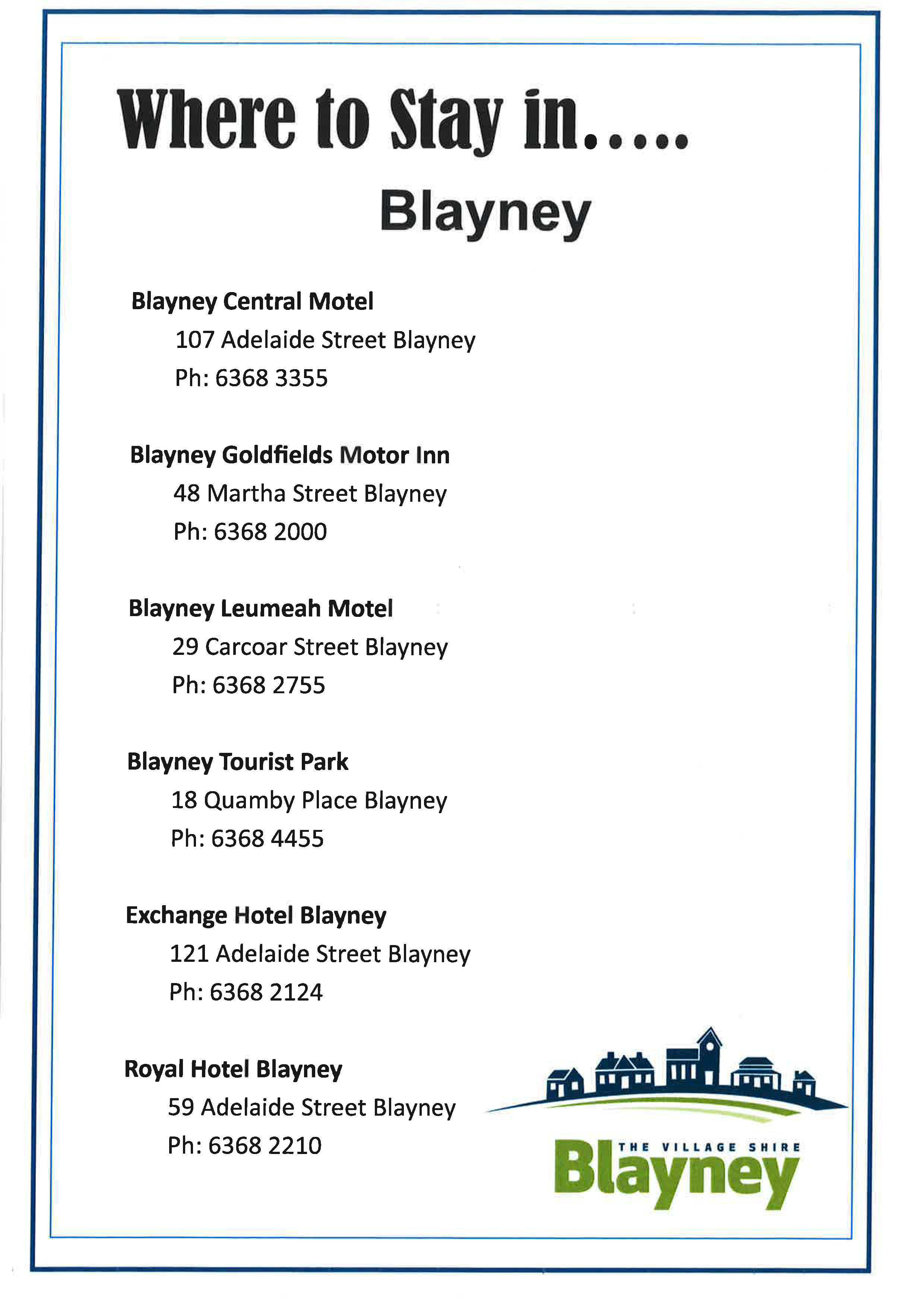 Where to eat and where to stay in Blayney and Villages_Page_1